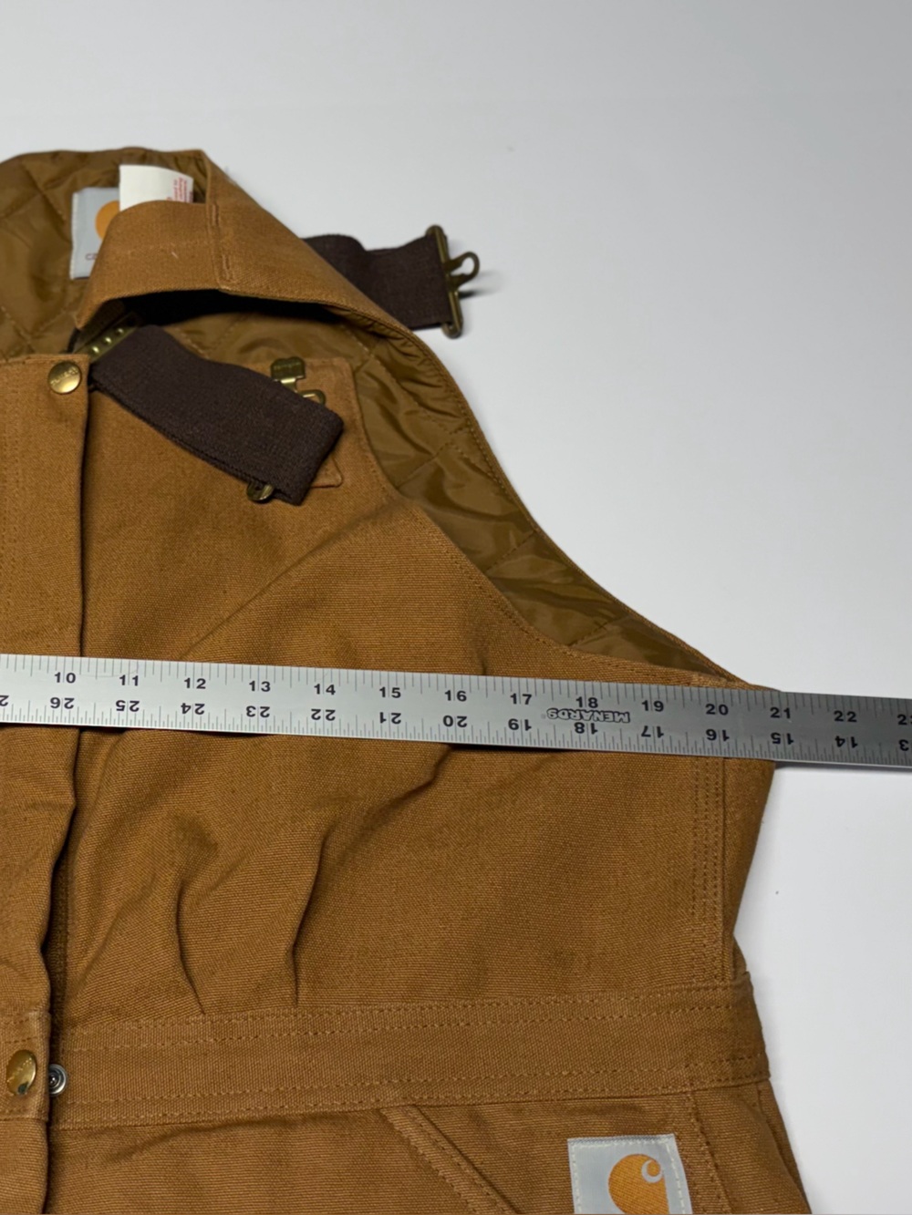 VTG Carhartt BQW226 Women’s 18 Petite Brown Quilt Lined Overalls USA Made - Picture 12 of 12